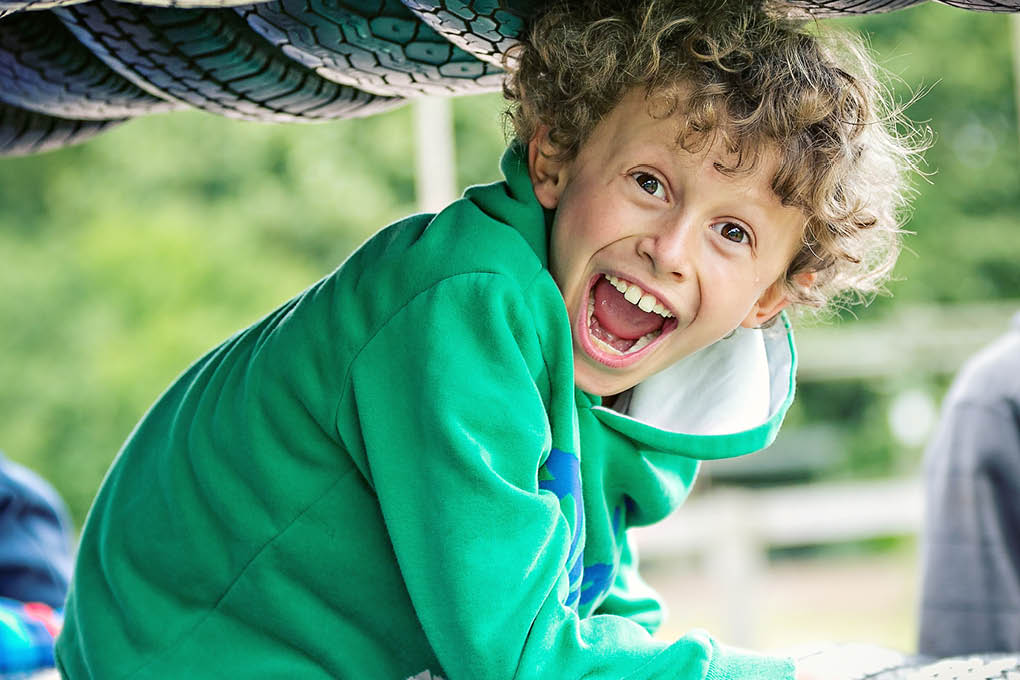 Smiling boy fun